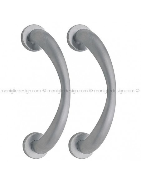 Maniglione per porta 319 Duna Reguitti accoppiato rosette a pressione