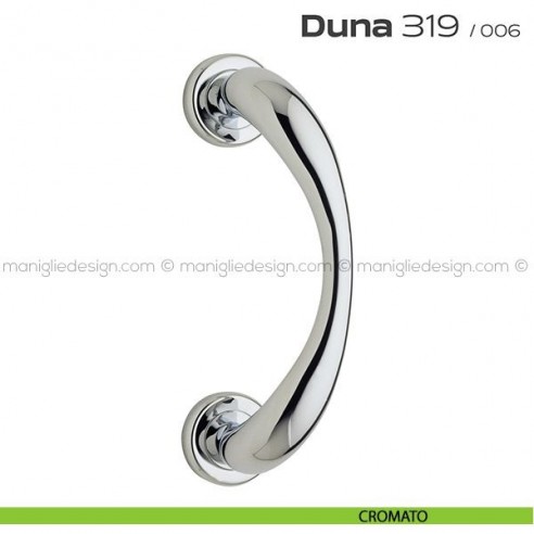 Maniglione per porta 319 Duna Reguitti singolo rosette ad avvitare cromato