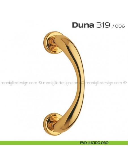 Maniglione per porta 319 Duna Reguitti singolo rosette ad avvitare PVD lucido oro