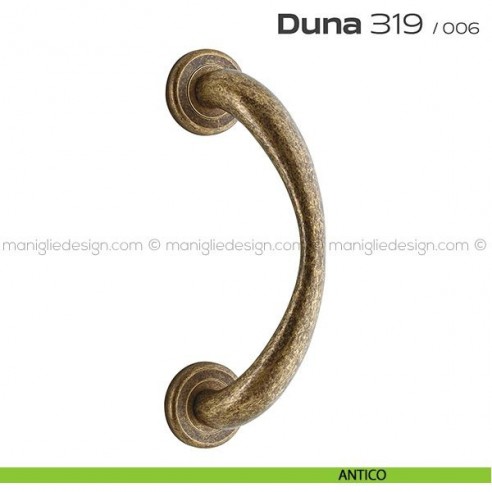 Maniglione per porta 319 Duna Reguitti singolo rosette ad avvitare antico