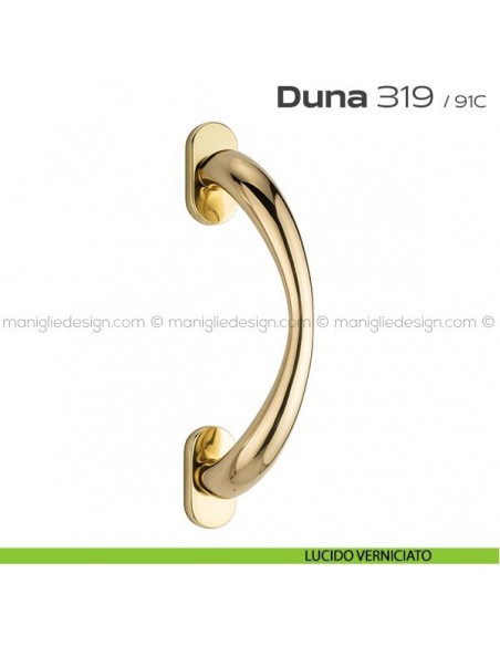 Maniglione per porta 319 Duna Reguitti singolo rosette ovali lucido verniciato