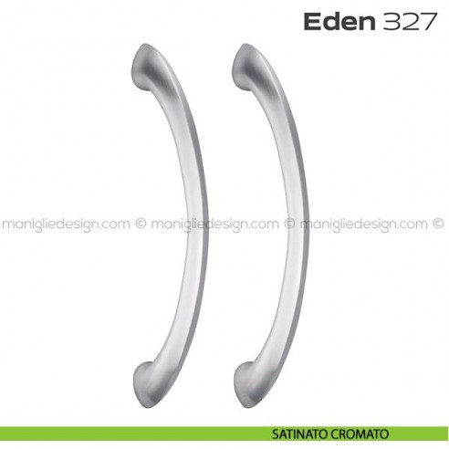 Maniglione per porta 327 Eden Reguitti accoppiato senza rosette satinato cromato