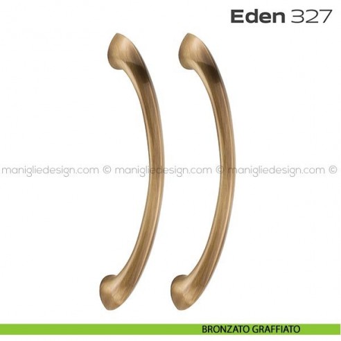 Maniglione per porta 327 Eden Reguitti accoppiato senza rosette bronzato graffiato