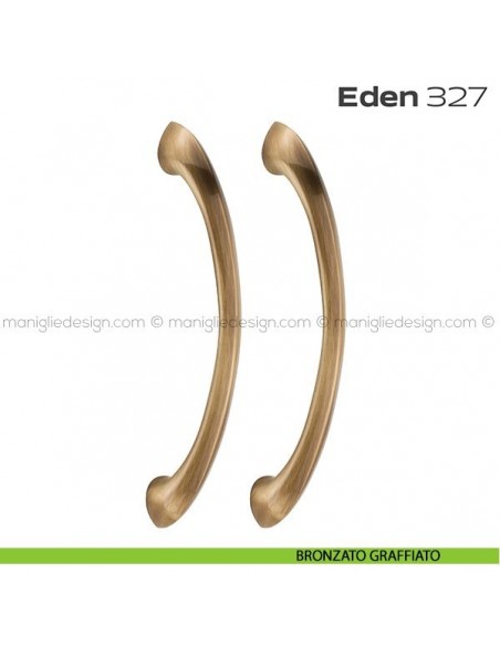 Maniglione per porta 327 Eden Reguitti accoppiato senza rosette bronzato graffiato