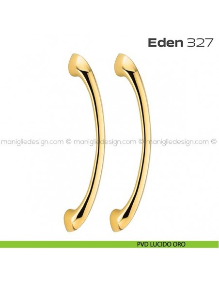 Maniglione per porta 327 Eden Reguitti accoppiato senza rosette PVD lucido oro