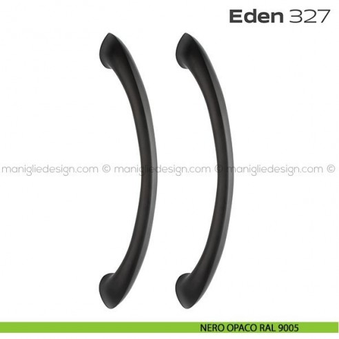 Maniglione per porta 327 Eden Reguitti accoppiato senza rosette nero opaco RAL 9005