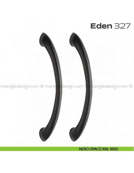 Maniglione per porta 327 Eden Reguitti accoppiato senza rosette nero opaco RAL 9005