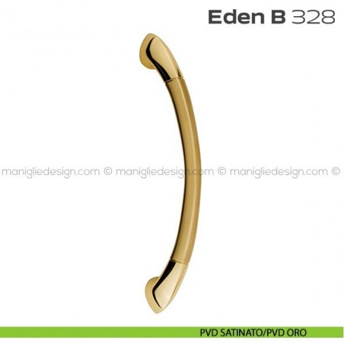 Maniglione per porta 328 Eden-B Reguitti singolo senza rosette PVD satinato/PVD oro