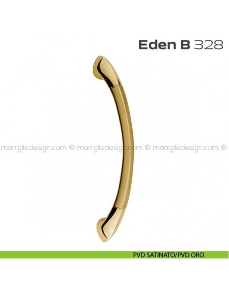 Maniglione per porta 328 Eden-B Reguitti singolo senza rosette PVD satinato/PVD oro