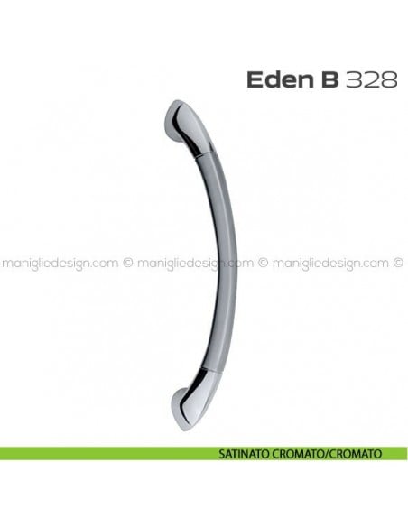 Maniglione per porta 328 Eden-B Reguitti singolo senza rosette satinato cromato/cromato