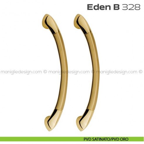 Maniglione per porta 328 Eden-B Reguitti accoppiato senza rosette PVD satinato/PVD oro
