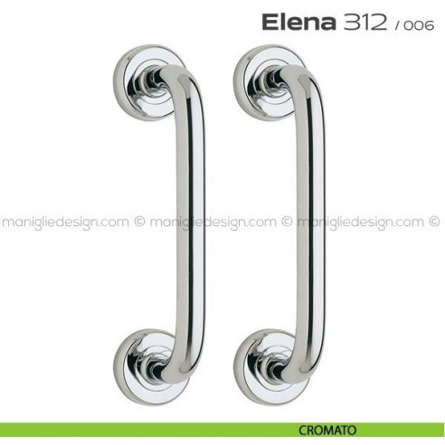 Maniglione per porta 312 Elena Reguitti singolo rosette tonde cromato