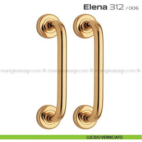 Maniglione per porta 312 Elena Reguitti singolo rosette tonde lucido verniciato