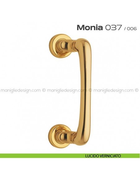 Maniglione per porta 037 Monia Reguitti con rosette tonde lucido verniciato
