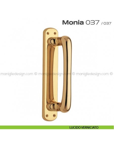 Maniglione per porta 037 Monia Reguitti su placca lucido verniciato