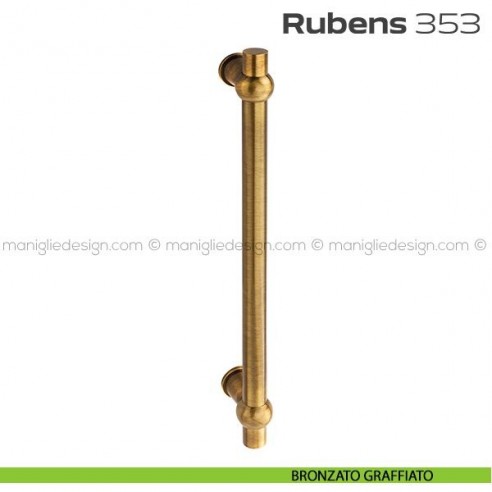 Maniglione per porta 353 Rubens Reguitti singolo senza rosette bronzato graffiato