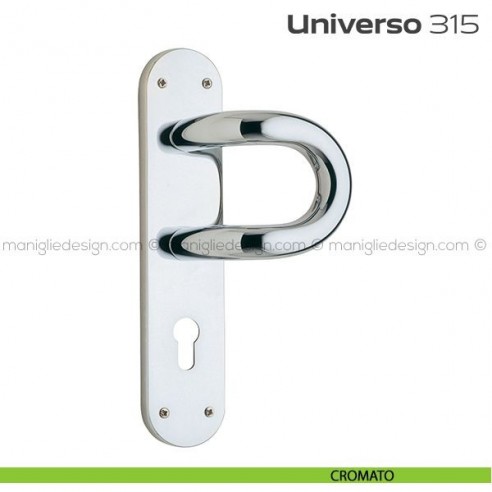 Maniglione per porta 315 Universo Reguitti con placca yale cromato