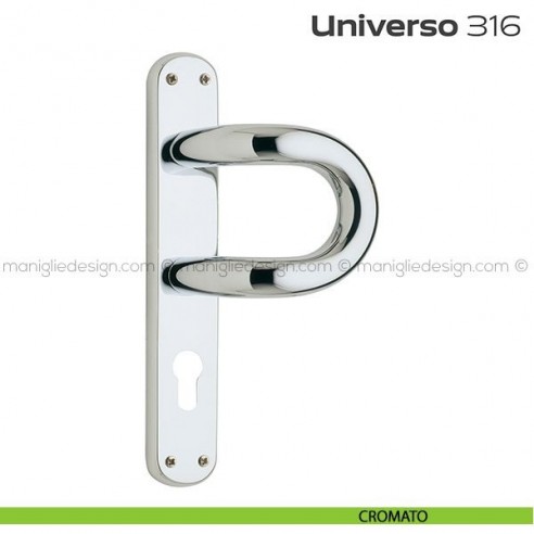 Maniglione con placca yale per porta 316 Universo Reguitti cromato
