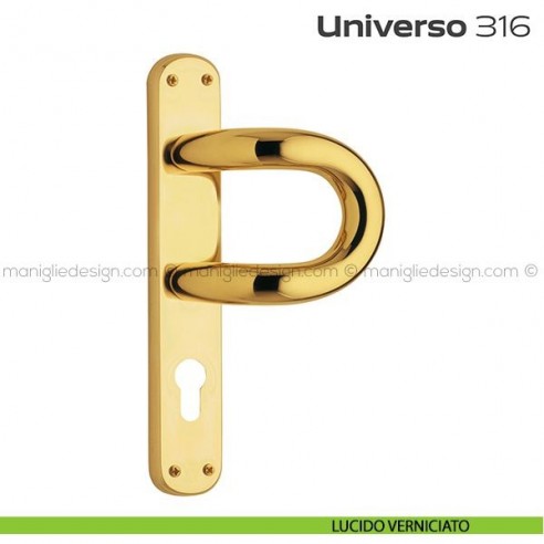 Maniglione con placca yale per porta 316 Universo Reguitti lucido verniciato