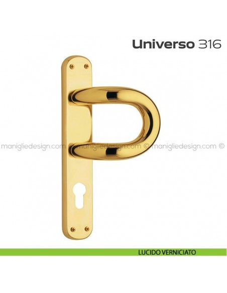 Maniglione con placca yale per porta 316 Universo Reguitti lucido verniciato