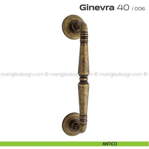 Maniglione per porta 040 Ginevra Reguitti singolo rosette ad avvitare antico