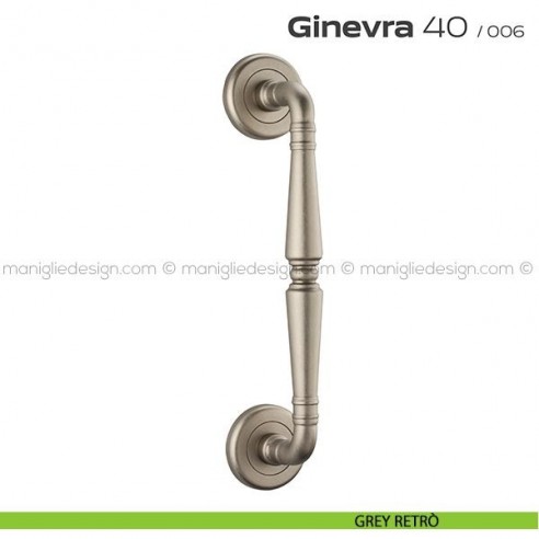Maniglione per porta 040 Ginevra Reguitti singolo rosette ad avvitare grey retrò