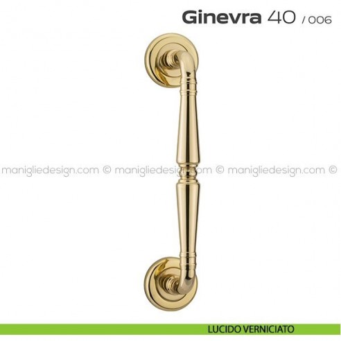 Maniglione per porta 040 Ginevra Reguitti singolo rosette ad avvitare lucido verniciato