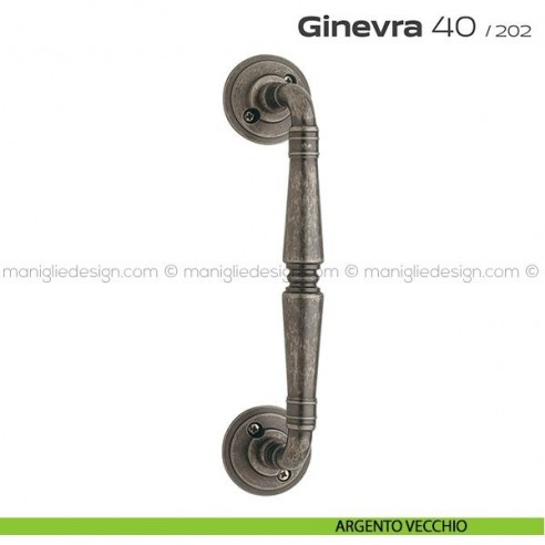 Maniglione per porta 040 Ginevra Reguitti singolo con viti a vista argento vecchio