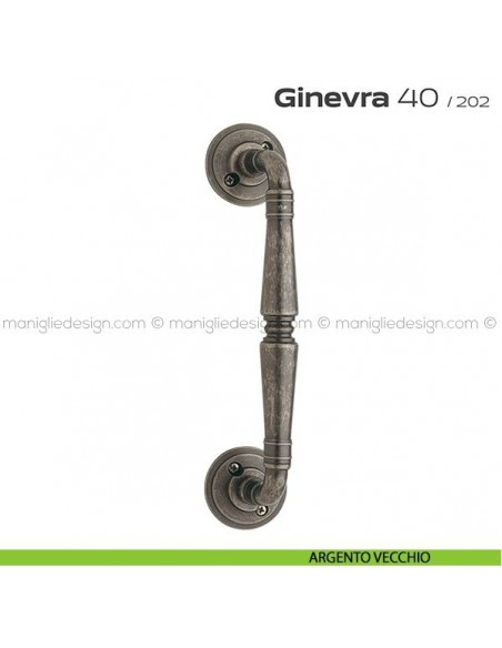 Maniglione per porta 040 Ginevra Reguitti singolo con viti a vista argento vecchio