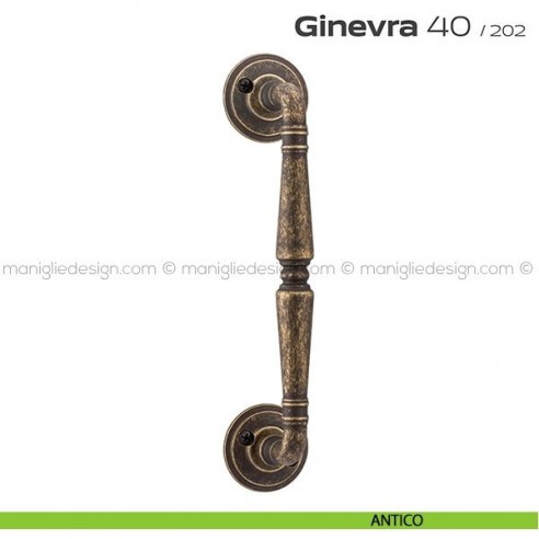 Maniglione per porta 040 Ginevra Reguitti singolo con viti a vista antico
