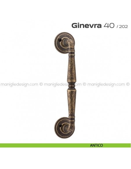 Maniglione per porta 040 Ginevra Reguitti singolo con viti a vista antico