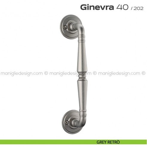 Maniglione per porta 040 Ginevra Reguitti singolo con viti a vista grey retrò