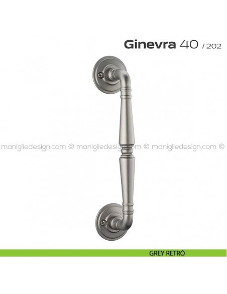 Maniglione per porta 040 Ginevra Reguitti singolo con viti a vista grey retrò
