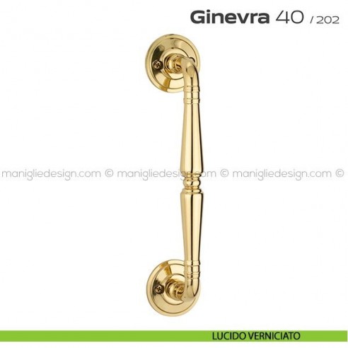 Maniglione per porta 040 Ginevra Reguitti singolo con viti a vista lucido verniciato