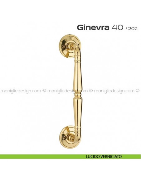 Maniglione per porta 040 Ginevra Reguitti singolo con viti a vista lucido verniciato