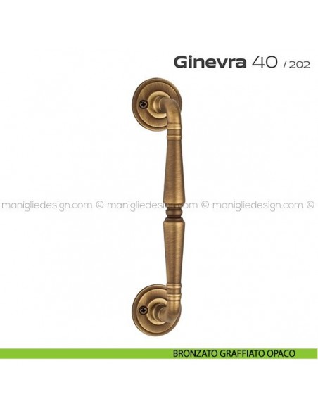 Maniglione per porta 040 Ginevra Reguitti singolo con viti a vista bronzato graffiato opaco