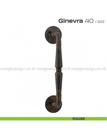 Maniglione per porta 040 Ginevra Reguitti singolo con viti a vista ruggine