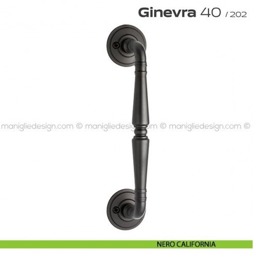 Maniglione per porta 040 Ginevra Reguitti singolo con viti a vista nero california