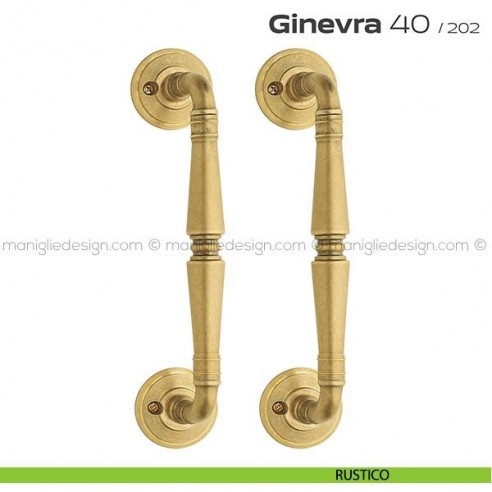 Maniglione per porta 040 Ginevra Reguitti accoppiato con viti a vista rustico