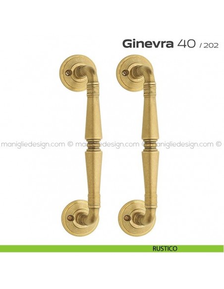 Maniglione per porta 040 Ginevra Reguitti accoppiato con viti a vista rustico