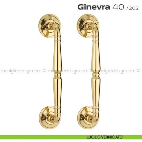 Maniglione per porta 040 Ginevra Reguitti accoppiato con viti a vista lucido verniciato