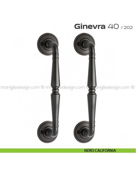 Maniglione per porta 040 Ginevra Reguitti accoppiato con viti a vista nero california