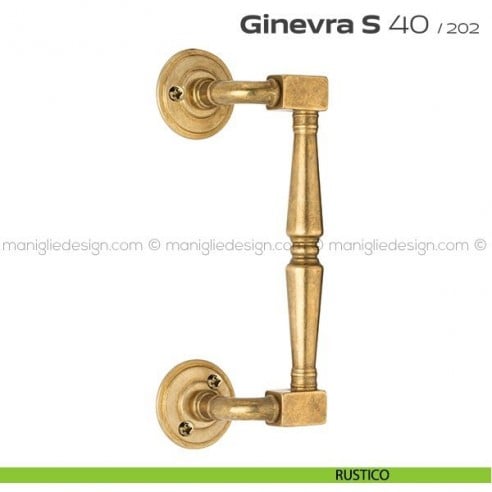 Maniglione per porta 040 Ginevra S Reguitti zancato con viti a vista rustico