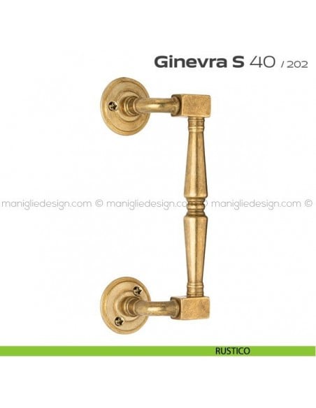 Maniglione per porta 040 Ginevra S Reguitti zancato con viti a vista rustico