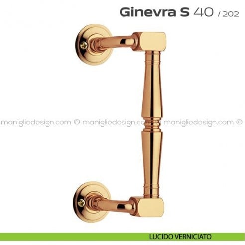 Maniglione per porta 040 Ginevra S Reguitti zancato con viti a vista lucido verniciato