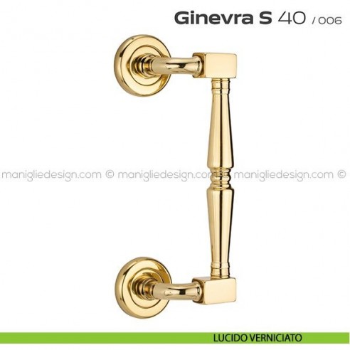 Maniglione per porta 040 Ginevra S Reguitti zancato singolo lucido verniciato