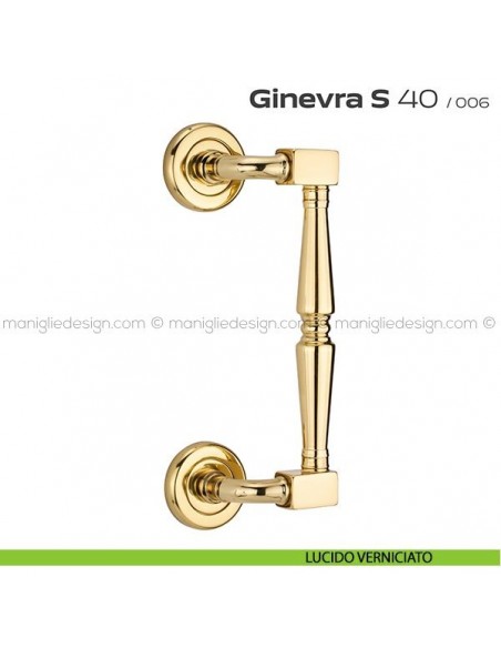 Maniglione per porta 040 Ginevra S Reguitti zancato singolo lucido verniciato