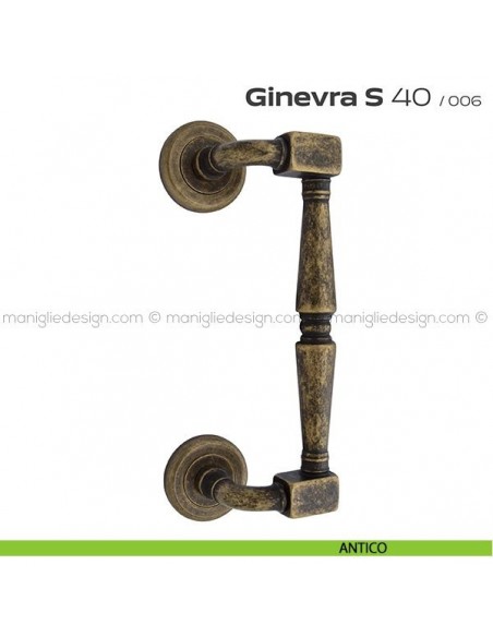 Maniglione per porta 040 Ginevra S Reguitti zancato singolo antico