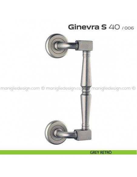 Maniglione per porta 040 Ginevra S Reguitti zancato singolo grey retrò
