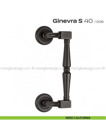 Maniglione per porta 040 Ginevra S Reguitti zancato singolo nero california